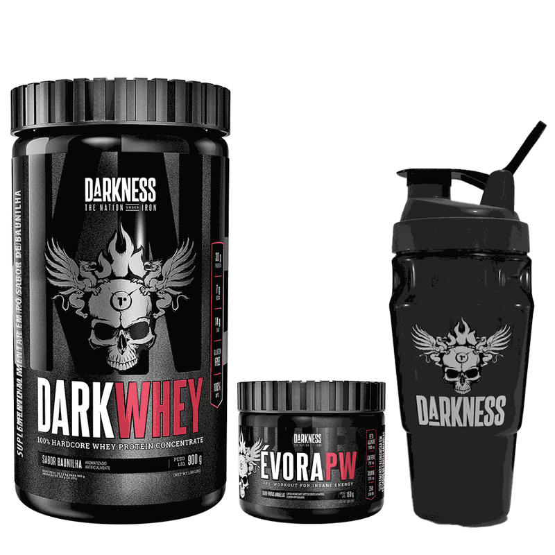 Dark-Whey-900g-Baunilha---evora-Pw-Frutas-Amarelas-150g---Coqueteleira-Darkness-1L