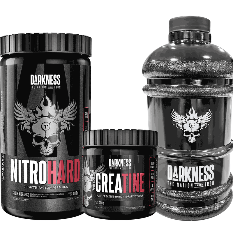 Nitro-Hard-900g-morango---Creatine-Darkness-300g---Galao-Darkness