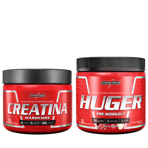 Promopack Creatina Hardcore 150g + Huger Pré-Treino Apple Dream 160g