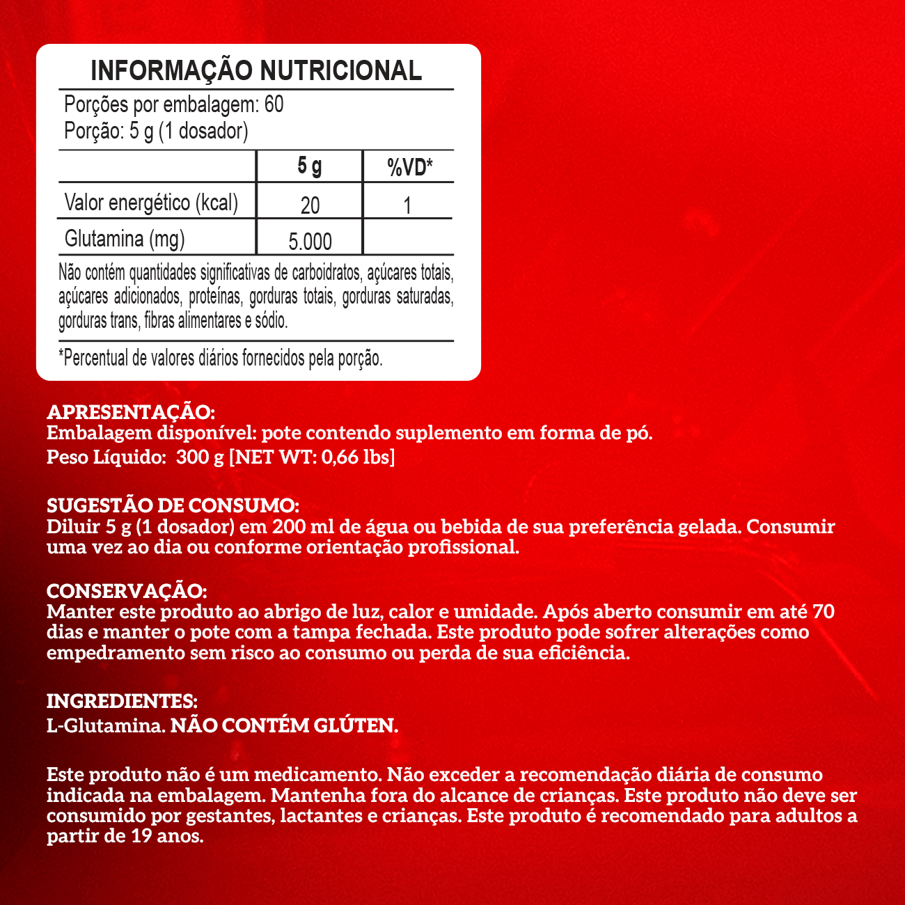 Glutamina 300g em pó 2