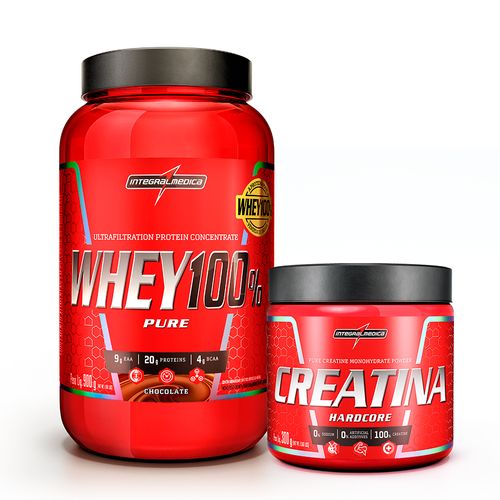 Pack Whey 100% 900g Pote Chocolate + Creatina 300g