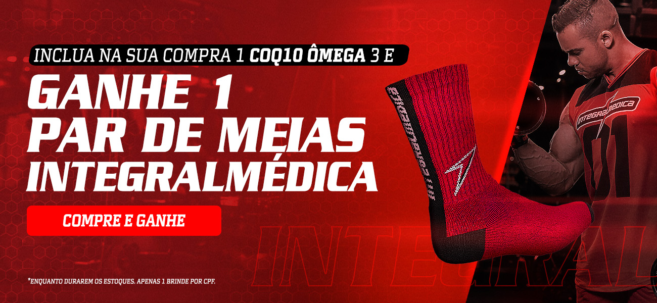 Compre 1 COQ10 Ômega 3  e ganhe um par de meias integralmedica